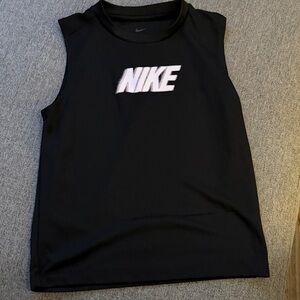 Nike Black Sleeveless Shirt with White Logo